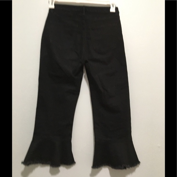 Topshop Moto Dree Cropped Kick Flare Black Jeans F. - Picture 14 of 16